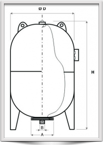 dikey tip ayaklı manometreli genleşme tankı teknik çizimleri ve ölçüleri